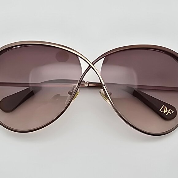 Diane Von Furstenberg DVF107S 203 Gold Frame Brown Gradient Lens Sunglasses 64mm main image 6